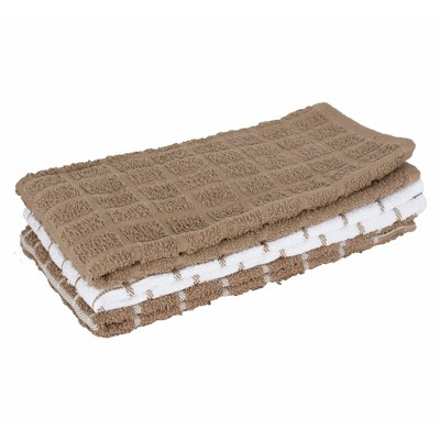 John Ritzenthaler Co. Terry Check Kitchen Towel Set, 3-Pack, 15" x 25"