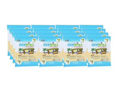 Seasnax Original Organic Seaweed Snack - Case of 16/.54 oz