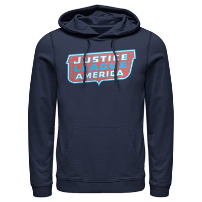 Men's Justice League Patriotic Frame Logo Pull Over Hoodie
