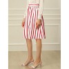 INSPIRE CHIC Women's Stripes Button Front Elastic Back A-Line Midi Skirt - 4 of 4
