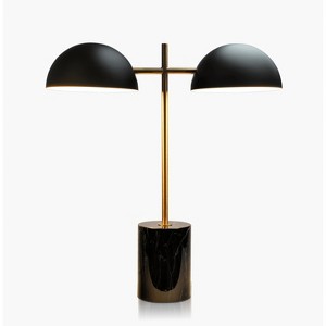 Fortune Candy Modern Black and Gold Table Lamp with Ceramic Fixture, Elegant Desk Light for Home or Office - 1 of 4