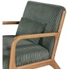 Vynxaria Nordhavn Lounge Chair ¨C Scandinavian-Inspired Wooden Armchair with Corduroy Upholstery - 4 of 4