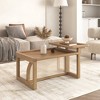HDZNVF Modern 2 Piece Nesting Rattan Wood and MDF Coffee Table Set in Natural - 2 of 4