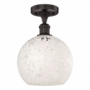 White Mouchette - 1 Light Semi-Flush Mount In Modern Style-11.88 Inches Tall and 10 Inches Wide - 1 of 1
