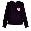 Memoi Girls Heart Graphic Trimmed Pocket Long Sleeve T-Shirt - 2 of 4