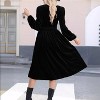 Coolmee Women's Long Sleeve V Neck Holiday Cocktail Party Wrap Waist Maxi Dress - 2 of 4