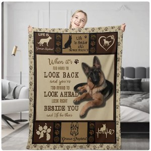 Wikineon German Shepherd Dog Flannel Fleece Throw Blanket Soft German Shepherd Dog Blanket For Bed Couch,130cmx150cm - 1 of 4