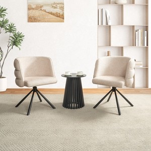 KWPZQEB Swivel Home Office Chairs Set of 2, Modern Chenille Fabric Makeup Chair with Metal Base for Living Room, Bedroom - 1 of 4
