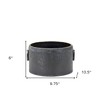 HomeRoots Set of Two 10" Black Metal Round Pot Planter - 2 of 4