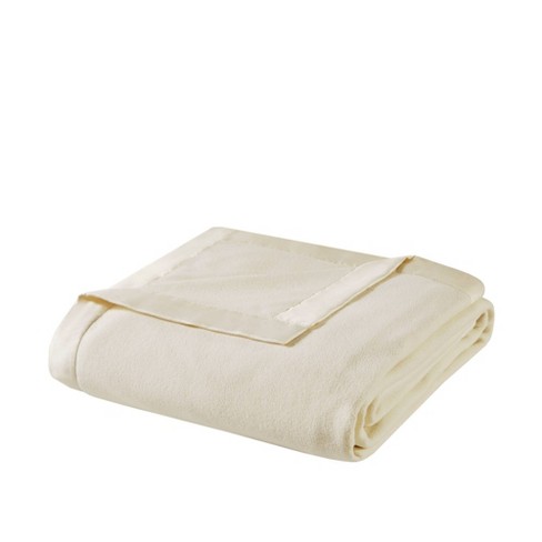 King Micro Fleece Blanket Ivory : Target