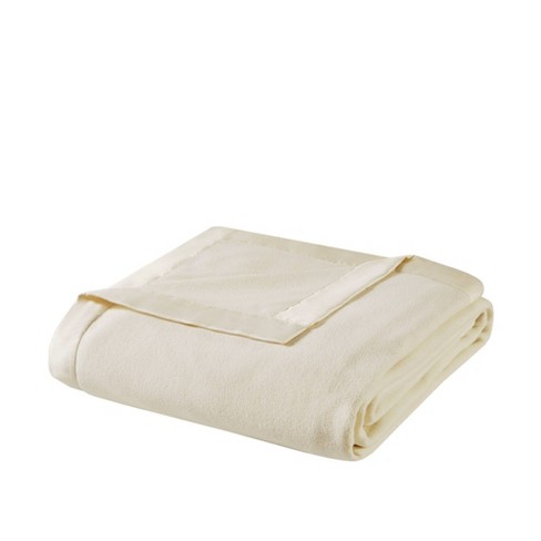 King Micro Fleece Blanket Ivory Target