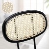 FONTOI Counter Stools Set of 4 with Rattan Backrest, Metal Bar Stools for Kitchen Island Home, Black, 17.9"*36.8"*19.1" - 4 of 4