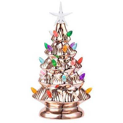 Sunnyglade 11" Ceramic Christmas Tree Tabletop Christmas Tree Lights