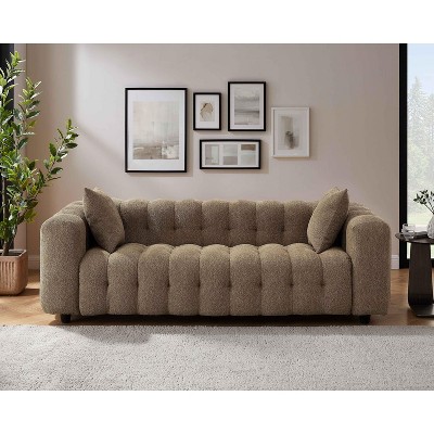 MINIMORE Modern 89.4''W Betty 3Seater Square Arms Chesterfield Sofa