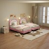 Full Size Bed Frame for Kids, Upholstered Platform Bed Frame with Adjustable Headboard & Led Light, No Box Spring Needed, for Kids' Room Nursery - 2 of 2