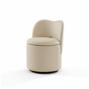 Swivel Barrel Vanity Chair with Hidden Storage, Padded Seat & Backrest ...