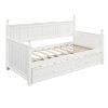 Twin Daybed with Trundle Bed, Wood Sofa Bed for Living Room Bedroom, Twin Platform Bed for Kids Guests, White - 4 of 4