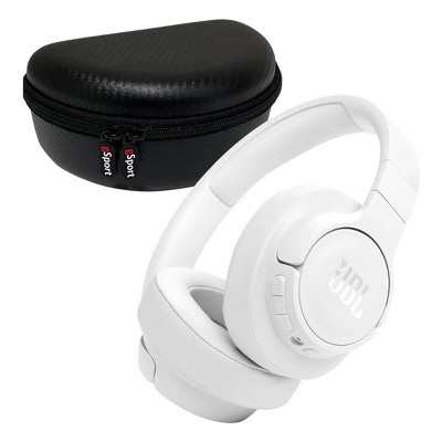 JBL Live 770NC Wireless Headphones Bundle - Noise Cancelling Over Ear With GSport Case, White
