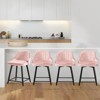 Bekrvio Swivel Bar Stools Set of 2/4,25.6"/29" Counter Height Stool Velvet Upholstered Armless Bar Chair with Metal Frame for Kitchen Island - 3 of 4