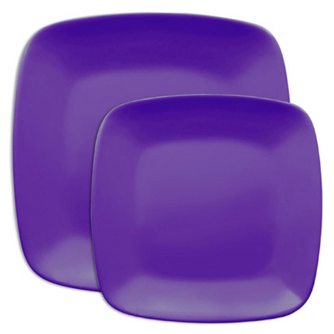 Smarty Had A Party Purple Flat Rounded Square Disposable Plastic Dinnerware  Value Set (120 Dinner Plates + 120 Salad Plates) : Target