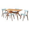 GDFStudio Megann Mid-Century Modern Wood Fabric Upholstered 5 Piece Dining Set - 2 of 4
