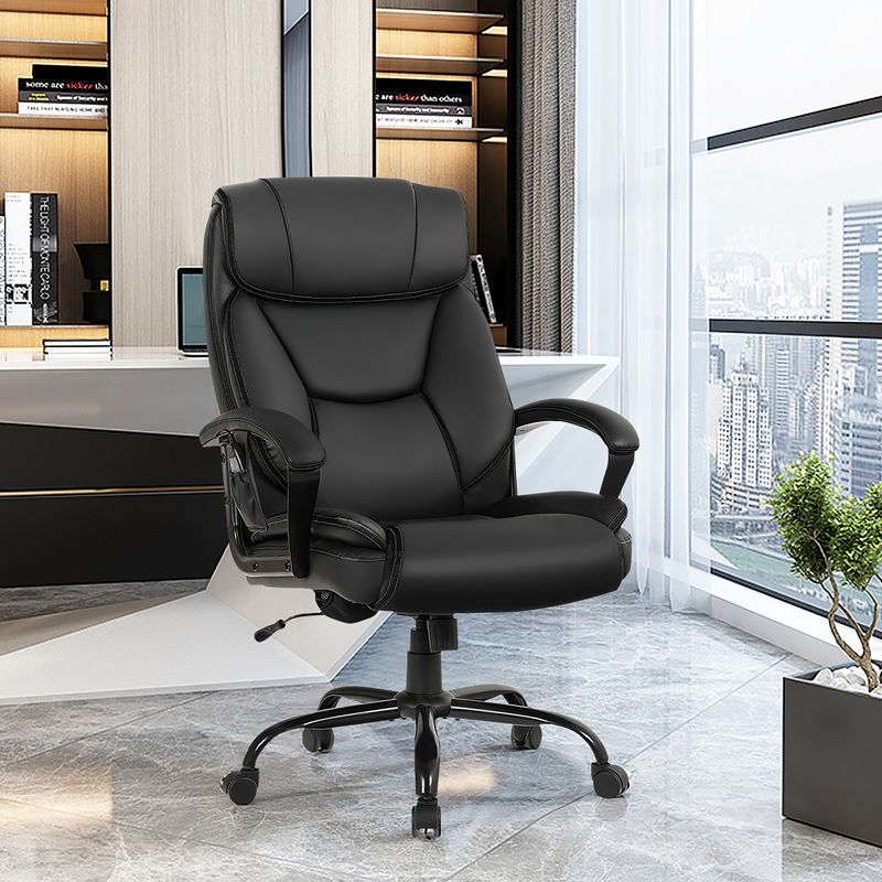 Costway Big & Tall 500lb Massage Office Chair E xecutive PU Leather Computer Desk Chair, 2 of 11
