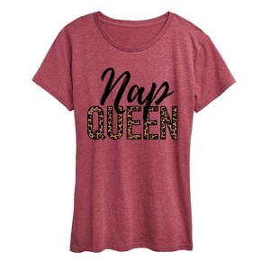 Women's - Instant Message - Leopard Nap Queen Short Sleeve Graphic T-Shirt - 1 of 4
