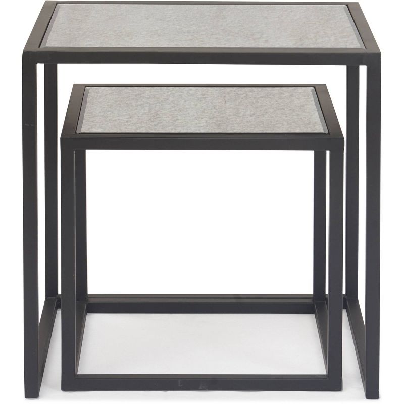 Set of 2 Gramercy Square Mirrored Accent Tables Black - Finch, 5 of 7