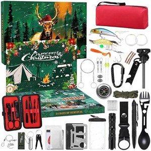 Aoibox 24 Piece Advent Calendar 2025 Survival Kit for Men 24 Days Christmas Countdown Unique Gifts for Dad Husband Outdoor Kit - 1 of 4