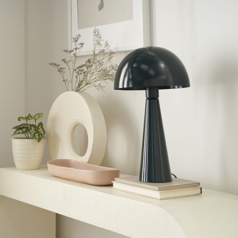 16" Mid-Century Modern Metal Mushroom Accent Table Lamp - Nourison, 2 of 8