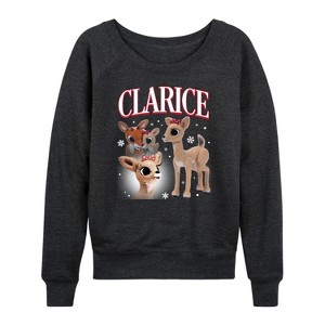 Women's - Rudolph - Clarice Bootleg Lightweight French Terry Wide Neck Long Sleeve Graphic Shirt - 1 of 4