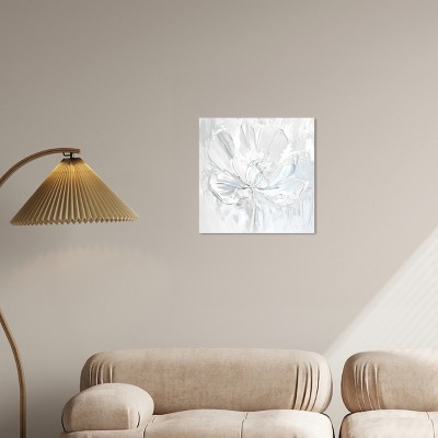 Off-White Magnolia Floral Canvas Wall Art, 20" x 20"
