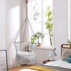 Costway Hanging Hammock Chair Cotton Rope Macrame Swing Indoor Outdoor Gray\Black\Turquoise - 2 of 4