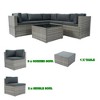 YOOCOZZ 6-Piece Outdoor PE Rattan Sectional Sofa Set with 3 Corner Sofas, 2 Armless Sofas, and 1 Table - Grey - 4 of 4