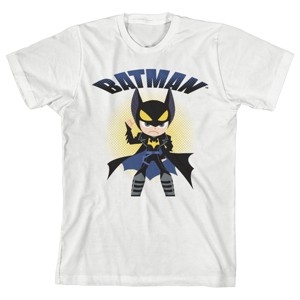 DC Comic Book Batman Cartoon Character White Graphic Tee Toddler Boy to Youth Boy - 1 of 2