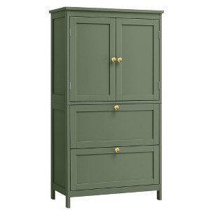 VASAGLE Bathroom Floor Storage Cabinet, Bathroom Storage Unit, Freestanding Cabinet with 2 Drawers and 2 Doors,Forest Green - 1 of 4