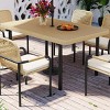 7 Pieces Wicker Outdoor Patio Dining Set,Wicker Garden Dining Table and Chairs Set,Rattan Dining Set with Cushions and Umbrella Hole-Coolbibila - 3 of 4