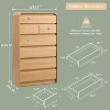 7 Drawers Dresser for Bedroom, Modern Dressers & Chests of Drawers with Curved Profile Design, Wooden Dresser for Living Room, Natural - 3 of 4