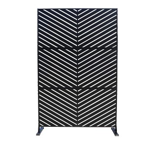 Kozyard Powder Coated Galvanized Steel Privacy Screen 74''H x 47.2 ''W Decorative Fence with Stand - 1 of 4