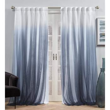 Set of 2 Crescendo Lined Blackout Hidden Tab Curtain Panel - Exclusive Home