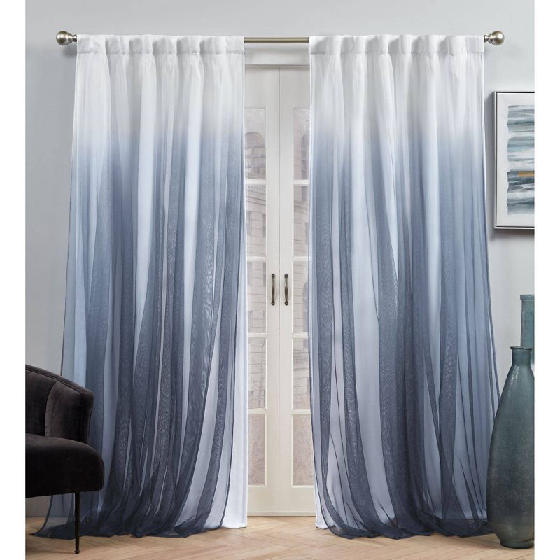Set of 2 Crescendo Lined Blackout Hidden Tab Curtain Panel - Exclusive Home, 1 of 8