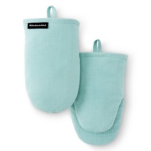 KITCHENAID Gourmet Series Gridlines Mini Oven Mitts 2-Pack Set - 1 of 4