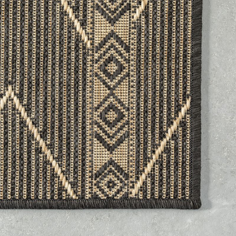 nuLOOM Ivonne Chevron Bohemian Indoor and Outdoor Patio Area Rug - Charcoal 5' x 8', 6 of 11
