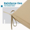 ARTPLAN Outdoor Chair Cushions for Patio Furniture, Waterproof Outdoor Cushions, Round Corner Patio Chair Cushions Set of 4 with Ties,16"x18.5"x3" - 4 of 4