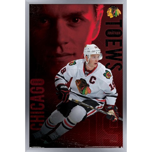 Trends International Nhl Chicago Blackhawks Jonathan Toews 13 Framed Wall Poster Prints Silver Framed Version 22 375 X 34 Target