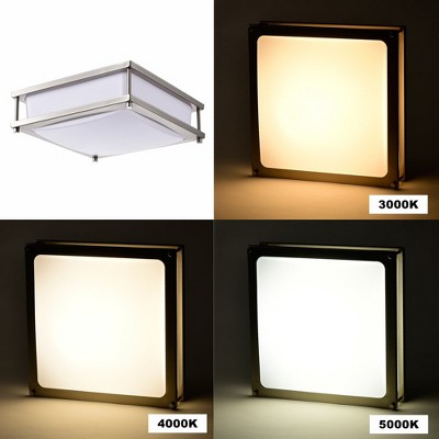 Brushed Nickel 15.75" LED Flush Mount Light with Acrylic Diffuser