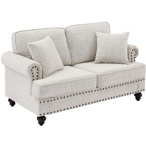 NicBex 60.83 Inch Chenille Sofa Couch,Love Seat Couch with 2 Throw Pillows for Living Room,Bedroom,Office,Apartment - 1 of 4