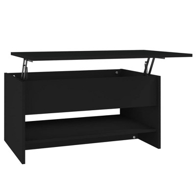 vidaXL Coffee Table Black 31.5"x19.7"x15.7" Engineered Wood