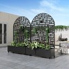 PexFix 72 in. H x 47 in. W Black Metal Arch Wall Planter Box with Trellis for Climbing Plants - 2 of 4