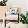 16"x16" SunLee Art Poppy Garden Square Throw Pillow Blue - Deny Designs - 2 of 4
